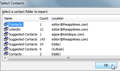 How to perform mail merge - select contacts